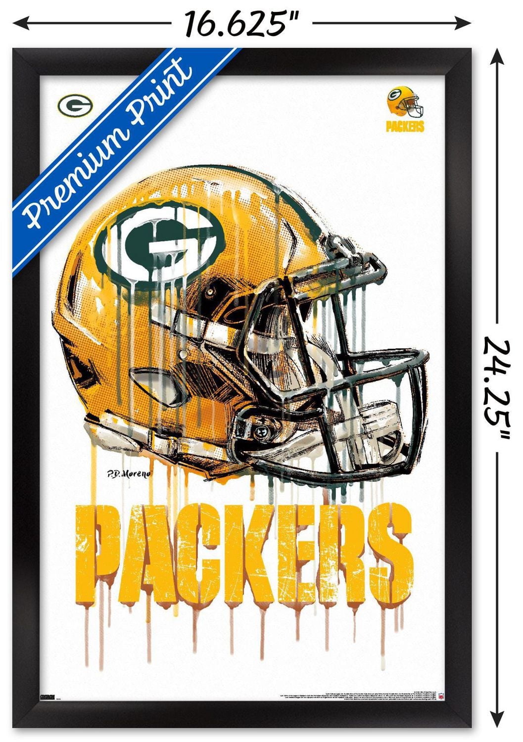 NFL Green Bay Packers - Drip Helmet 20 Wall Poster, 22.375" x 34"