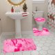 thumbnail image 5 of Juego de 3 alfombrillas de baño de invierno gruesas, de colores surtidos, suaves, absorbentes, antideslizantes, lavables, color rosa oscuro, 40 cm x 60 cm Rkxzt, 5 of 8