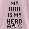 thumbnail image 2 of Girl's Marvel Avengers My Dad is My Hero Graphic Tee Light Pink X Small, 2 of 4