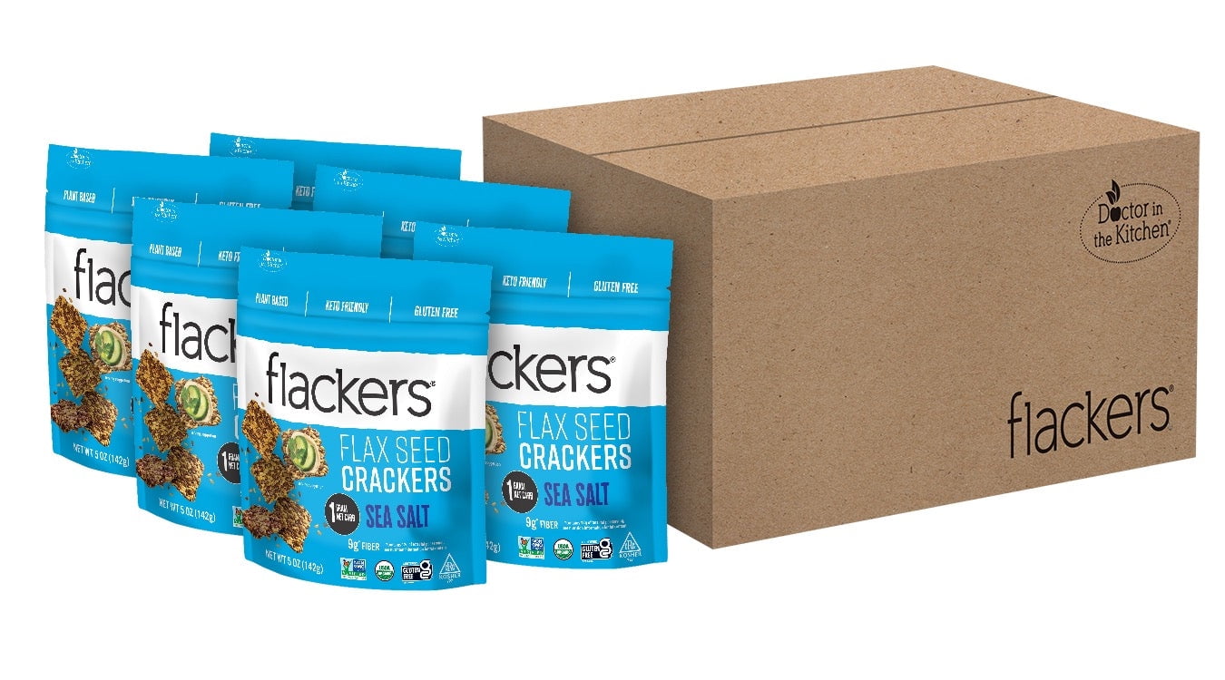 Flackers Organic Sea Salt Flaxseed Crackers, Gluten Free, Non GMO