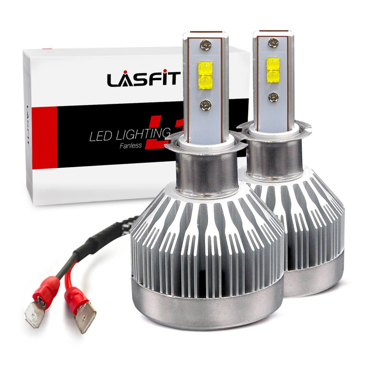 kone flaskehals Isolere Lasfit H3 LED Headlight Bulbs, Fanless Cree LED Chips/Adjustable Beam  Pattern 6000LM 40W 6000K, Plug & Play - Walmart.com