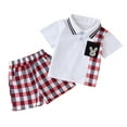 thumbnail image 2 of Babcutegg Summer Clearance Baby Short Shirt and Shorts Boys T-Shirt and Pants Sets Printed Round Neck Athletic Outfit Set Red Size 7 Years, 2 of 3