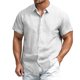 thumbnail image 4 of Camisa informal de manga corta de verano para hombre: poliéster spandex, color liso, transpirable, para todas las ocasiones, fácil de cuidar (S-XXXL), 4 of 8