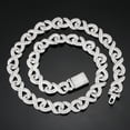 thumbnail image 2 of Saintda 15MM Infinity Cuban Link Chain Necklace Box Buckle Iced Out AAA+ CZ Rhinestone Stone Necklaces For Women Men Hip Hop Jewelry Choker, 2 of 5