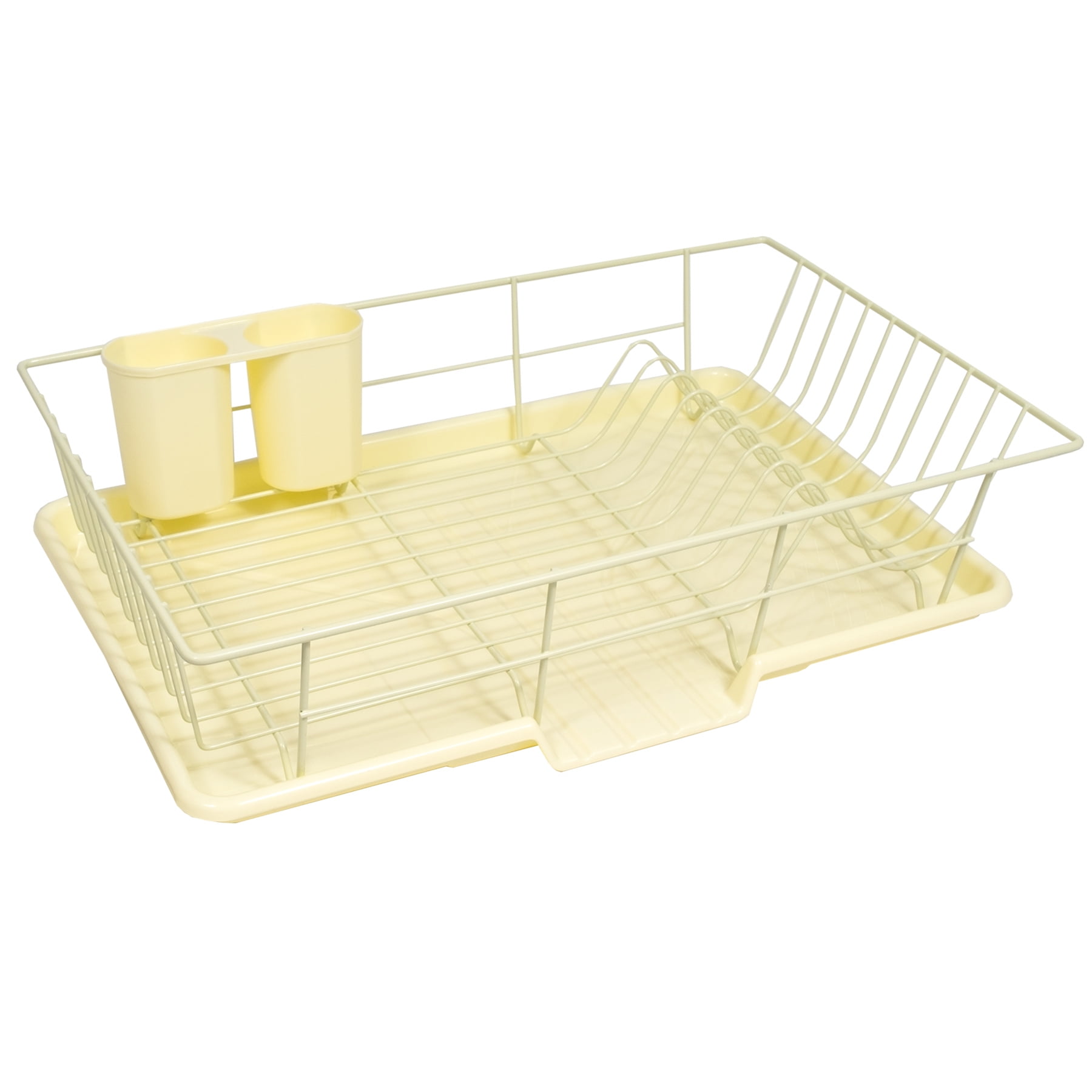 Sweet Home Collection 3Piece Kitchen Sink Dish Drainer Set Yellow