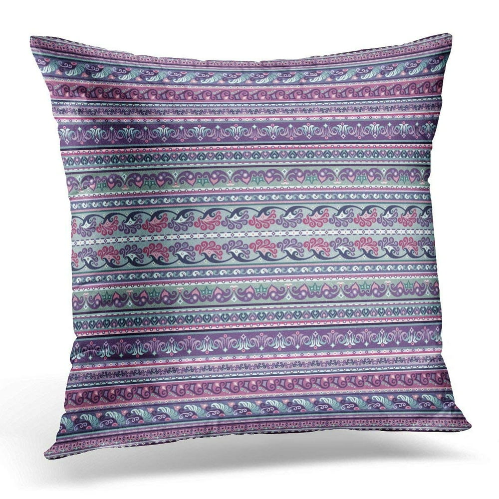ARHOME Purple Bohemian Abstract Ethnic Stripy Ornamental Boho Pillows
