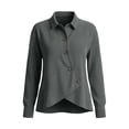 thumbnail image 6 of Yutgune Women’s Corduroy Button Up Top Long Sleeve Asymmetrical Front Collared Casual Blouse S-XXL, 6 of 6