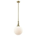 thumbnail image 1 of Innovations 206-BB-G201-12-LED XX-Large Beacon 1 Light Mini Pendant part of the Franklin Restoration Collection, Brushed Brass, 1 of 1