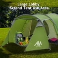thumbnail image 4 of HOMEYA 3-4 Person Dome Camping Tent With Vestibule, 2 Room, Double Layer, Family Tunnel Tent, Green, 4 of 9