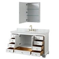 thumbnail image 3 of Wyndham Collection Deborah 60" Cabinet Wood Single Bathroom Vanity in White/Gold, 3 of 6
