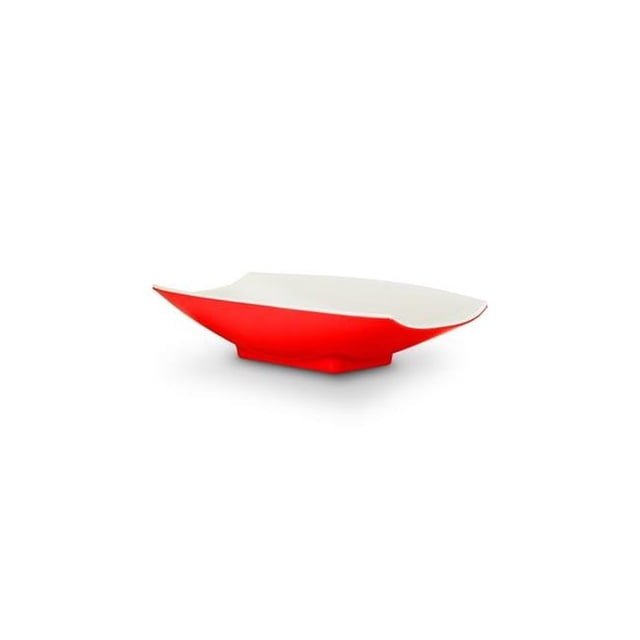 Bon Chef 53703-2ToneRed Bol Courbes en Mélamine 12 x 6.75 x 2.75 Po avec Extérieur Rouge et Intérieur Blanc, 32 oz - 1 quart