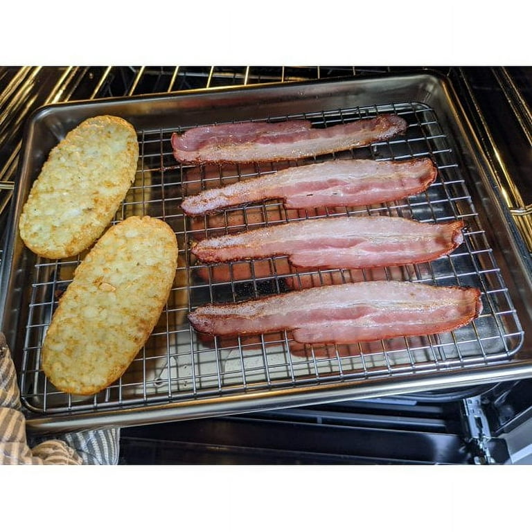 Cooling Rack and Baking Rack, Fits Quarter Sheet Pan, Stainless Steel, Wire  Baking Cookie Bacon Racks for Oven 39 x 28CM - AliExpress