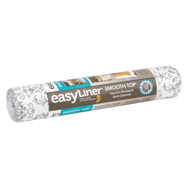 Revêtement pour étagères Smooth Top Easy Liner, Gris damas, 30,5 cm x 3 m (12 po x 10 pi)