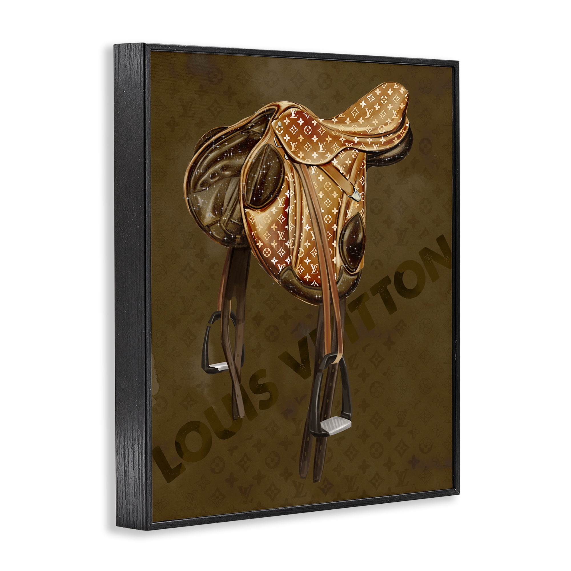 Stupell Industries Glam Patterned Saddle Beauty & Fashion Painting Black Framed Art Print Wall Art, 11 x 14
