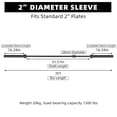 thumbnail image 6 of GARVEE 7FT Olympic Barbell Bar with 2 Collars,1500 LB Capacity Weightlifting & Powerlifting Bar,Fits 2-Inch Plates,Strength Training Bench Press Bar for Home Gym,Black, 6 of 8
