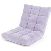 YEXJ Floor Chair, Video Gaming Chairs with Back Support, Adjustable 14-Position, Alloy Steel Frame, Soft Coral Fleece, Lazy Sofa Lounge for Reading Living Room Recliner for Adults(Lavender)