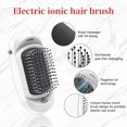 thumbnail image 2 of Cepillo de pelo de iones eléctrico profesional para cabello encrespado, cepillo de pelo de iones negativos antiestático mejorado, peine de masaje de iones portátil para viajes y al aire libre (blanco JAMW Sencillez, 2 of 5