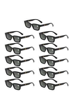 11 Pairs Mens Womens Reading Sunglasses Square Full Tinted Sun Readers +1.00