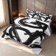 thumbnail image 3 of Erosebridal Geometric Lines Twin Quilt Set, White Black Twin Coverlet Set, Black Reversible 2pcs 1 Bedspread and 1 Pillowcase, 3 of 7