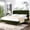 Olive Green, variant on King Size Bed With Retro Wavy Headboard In Olive Velvet And Platform