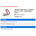 thumbnail image 2 of Alternator Adapter Plug - Compatible with 1971, 1973 - 1985 Chevy Caprice 1974 1975 1976 1977 1978 1979 1980 1981 1982 1983 1984, 2 of 2