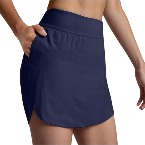 PUMISAS Sports Skirts For Women High Waisted Solid Color Hip Wrap Skirts With Safety Pants Casual Yoga Mini Skirts With Zipper Pockets