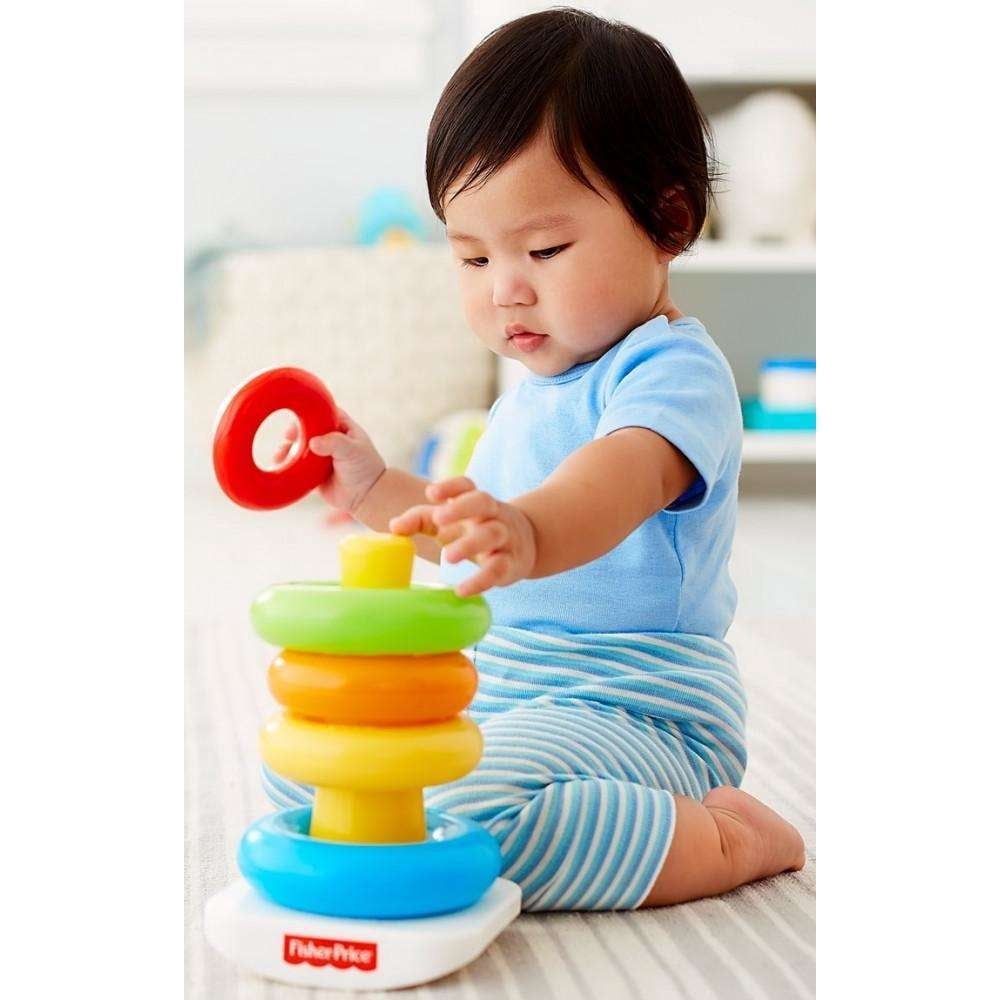 Fisher-Price Baby Stacking Toy Rock-a-Stack, Roly-Poly Base with 5 Colorful Rings for Ages 6+ Months