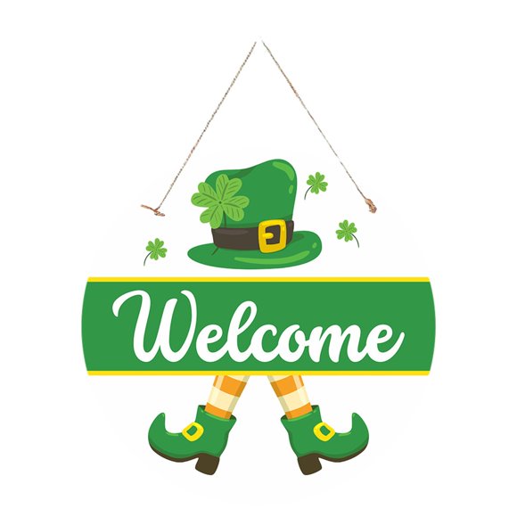 EGNMCR Décoration de Chambre, Panneau de Bienvenue pour la Saint-Patrick Décorations de Porte de la Saint-Patrick Décorations de la Saint-Patrick pour la Maison - Accroche-Porte de la Saint-Patrick Chalets Décoration de Porche de la Saint-Patrick