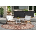 thumbnail image 3 of Rugs.com Jill Zarin Outdoor Collection Rug – 4' Round Rust Red Flatweave Rug Perfect For Kitchens, Dining Rooms, 3 of 8