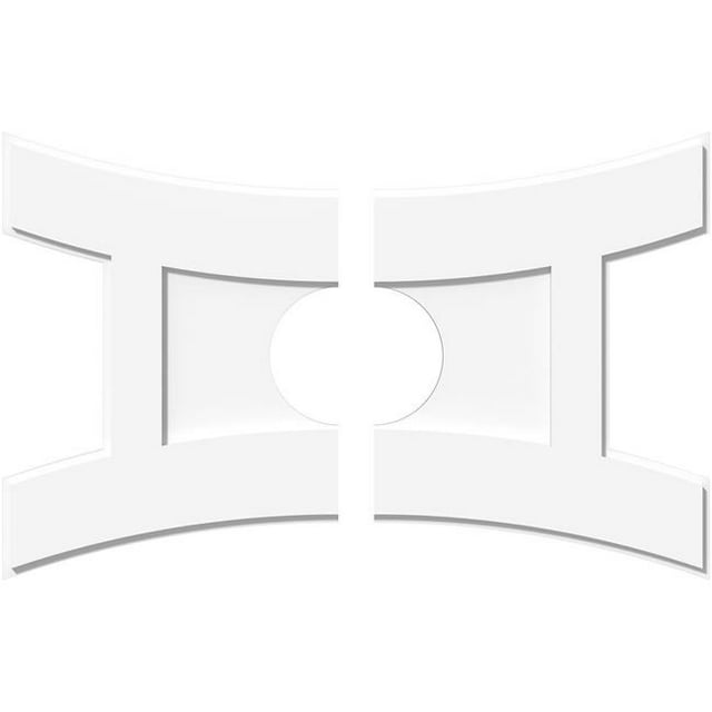 Ekena Millwork CMP34X22HN2-07000 7 in. ID x 7.25 in. Rectangle Havre Architectural Grade Médaillon de Plafond Contemporain PVC - 2 Pièces
