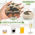 thumbnail image 2 of Yayeee 6 PCS Drink Coasters with Holder Set Woven Absorbent Round Tabletop Hot Pad, Cute Halloween Cat, 2 of 7