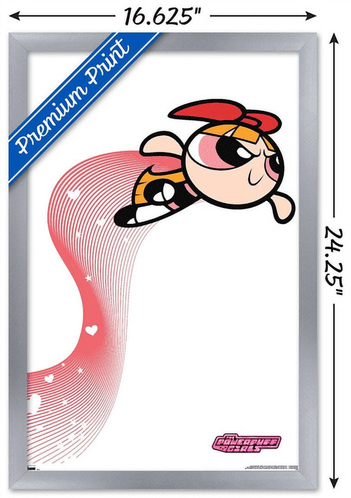 The Powerpuff Girls - Blossom Heart Lines Wall Poster, 14.725" x 22.375", Framed