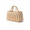 thumbnail image 3 of BOLSA DE PALMA BEIGE CON MACRAME -HECHA A MANO BOLSA ARTESANAL PLAYA MUJER, 3 of 4