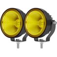 thumbnail image 1 of 2 piezas de 4 pulgadas, 60 W, luces LED de receptáculo 4x4 todoterreno, luces amarillas de conducción, haz de inundación, impermeables, luces auxiliares de trabajo, luces de parachoques, 1 of 9