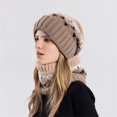 thumbnail image 3 of RUIG Gloves Scarf Hat Set Women's Winter Warm Knit Hat Women's Earmuffs Woolen Hat, 3 of 3