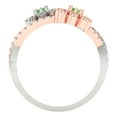 thumbnail image 4 of Halo Engagement Ring for Women - 0.48ct Simulated Green Diamond in 14K White/Rose Gold Promise Ring, 4 of 7