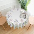 thumbnail image 3 of Spring Tablecloth Round 70 Inch,Sage Green Wild Flowers Table Cloth,Stain Resistance Polyester Summer Floral Plant Seasonal Table Covers for Kitchen Dining,Small Tablecloth for Parties Picnic, 3 of 6