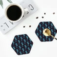 thumbnail image 4 of Naloa Blue Seahorse Leather Coasters for Drinks, Durable Drink Coasters 4 Set for Tabletop Protection, Luxurious Home Décor and Housewarming Gift ( {designName})Hexagon, 4 of 6