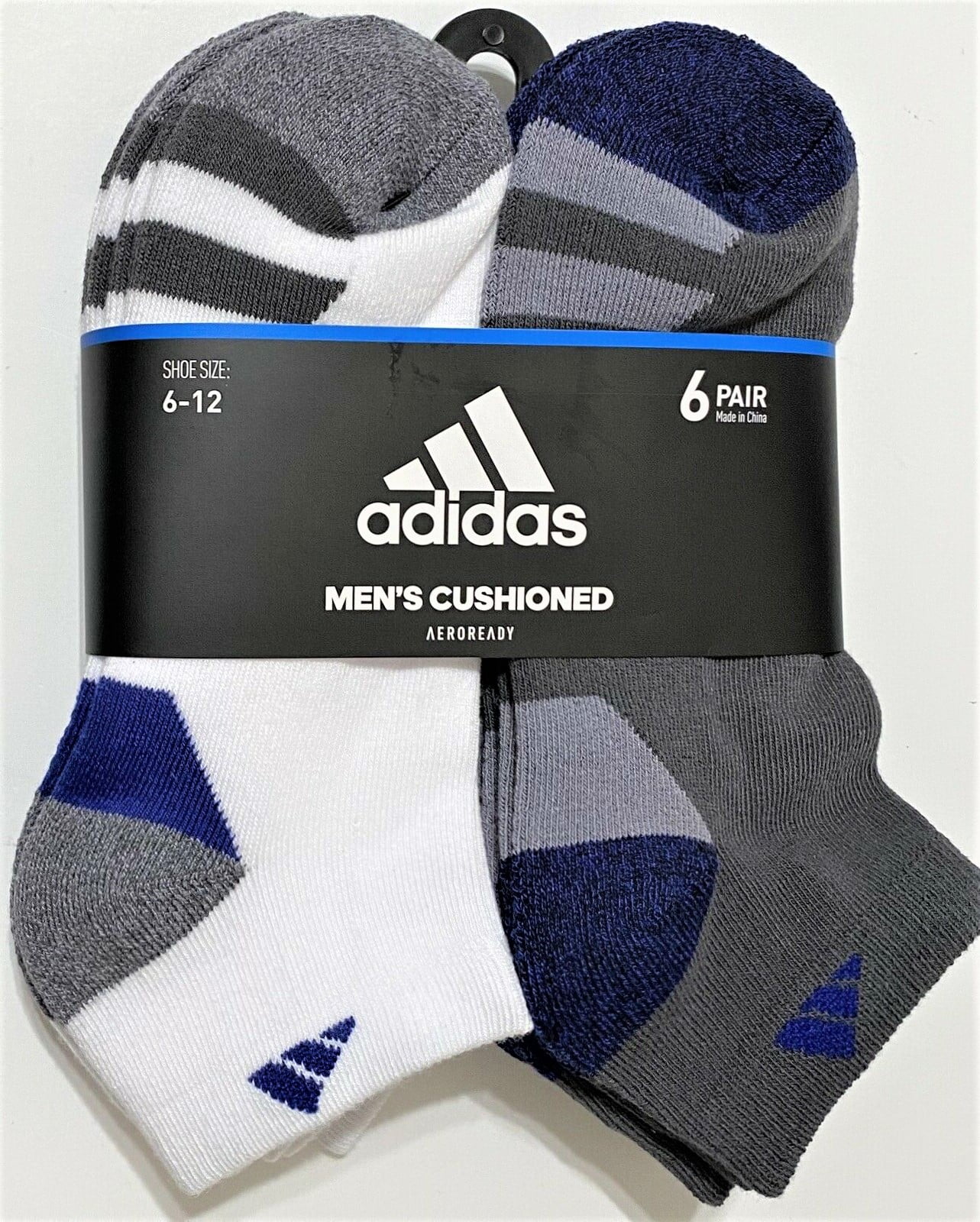 Adidas - ADIDAS SOCKS MEN'S - LOW CUT SOCKS - LARGE (6-12) GREY WHITE ...