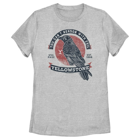 Women's Yellowstone Crow Yow Can't Reason With Evil Graphic T-Shirt