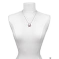 thumbnail image 3 of Delight Jewelry Silvertone Believe Banner on Pink Crystal Heart Silver-tone You Mean the World to Me Ring Necklace, 18", 3 of 4