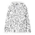 thumbnail image 4 of Kids Boys Girls DIY Hand Painted Varsity Jackets Sketches Patch Pocket Zipper Hooded Cardigan Coat Outerwear Jacket 2-3 Years, 4 of 5