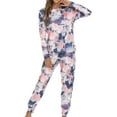 thumbnail image 3 of LUXUR Ladies Straight Leg Lounge Set Two Pieces Outfits Sleeping Loungewear Style-B L, 3 of 3