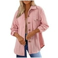 thumbnail image 3 of BiZtdJrK Cardigans for Women Trendy Cable Knit Cotton Sweater Lapel Collar Long Sleeve Open Front Button Jacket with Chest Pocket Pink XL, 3 of 9
