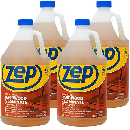 

Zep Industrial Hardwood and Laminate Floor Cleaner - 1 Gallon (Pack of 4) ZUHLF128 - Removes Spots Stains and Scuffs. Cleans and Restores Shine