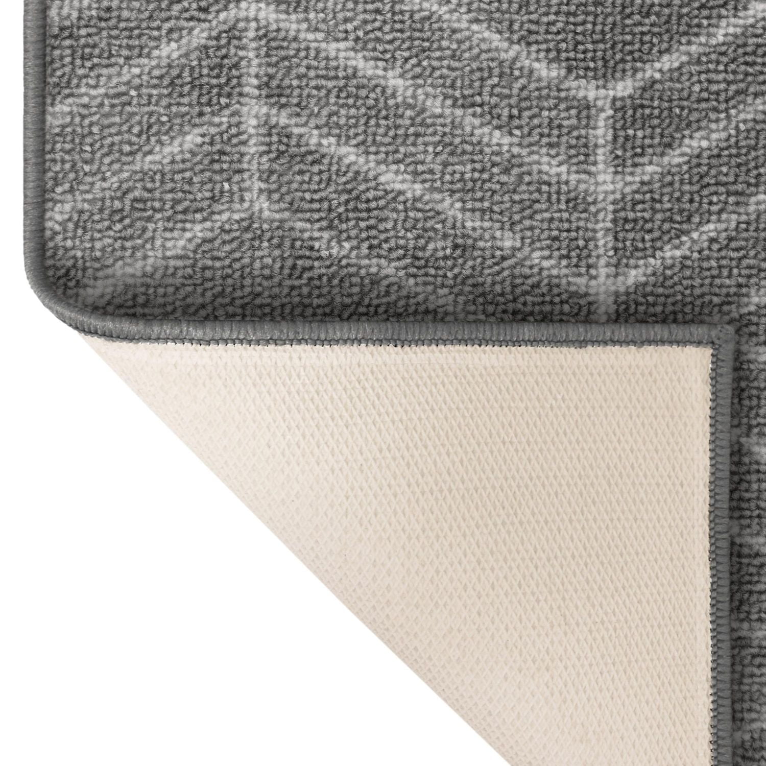 2-ft x 5-ft Malika Grey Printed Floor Mat