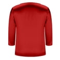 thumbnail image 4 of Women's Satin Blouse 3/4 Sleeve Crewneck Tops Satin Silk Work Shirt Dressy Business Casual Tee Tshirt Fall Outfits Red S, 4 of 6