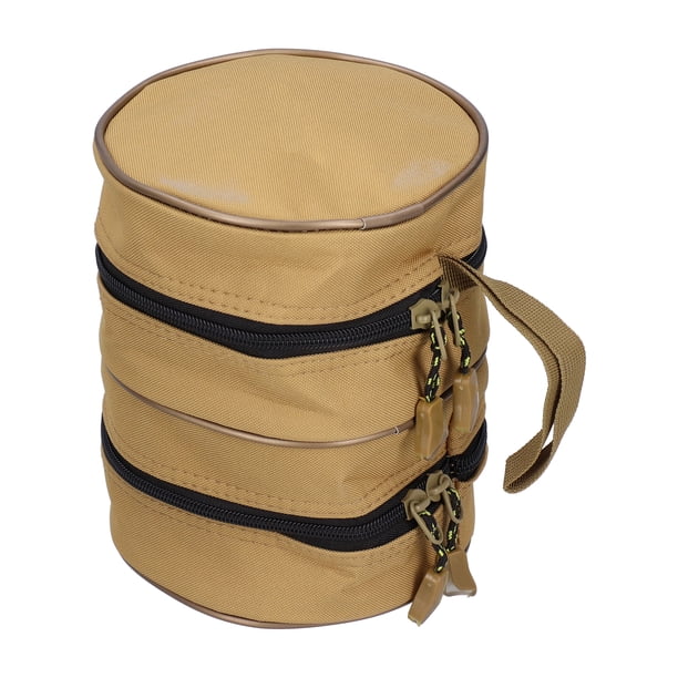 Bolsa de carrete de pesca de doble capa, almacenamiento de carrete de pesca redondo Estuche protector de carrete de pesca Accesorios de pesca Bolsa de aparejos Funcionalidad inteligente