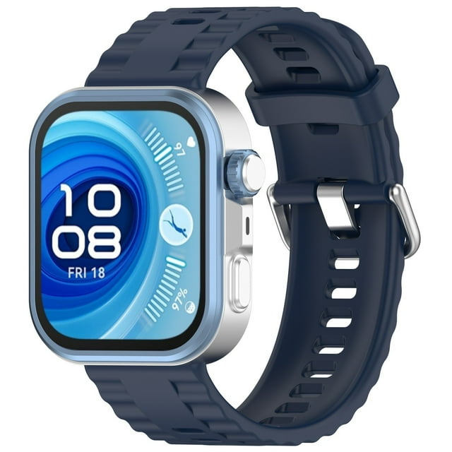 Fit4 Pro Smart Watch Replacement Band Durable Silicone Strap With Secure Silver Buckle Accessory