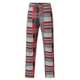 thumbnail image 6 of snowsong Mens Dress Pants Work Pants For Men Men's Casual Plaid Print Pencil Pants Zipper Elastic Waist Pants Trousers Pants For Men Red L, 6 of 7